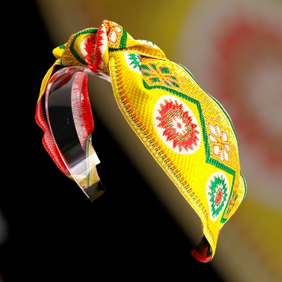 - Bohemian Colorful Knotted Embroidered Jacquard Headband - Picture 8 of 12